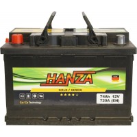 Автомобільний акумулятор Hanza 6СТ-74 L+ Gold