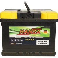 Автомобільний акумулятор Hanza 6СТ-60 R+ Platinum